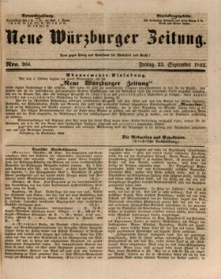 Neue Würzburger Zeitung Freitag 23. September 1842