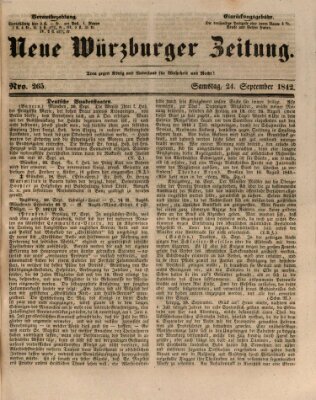 Neue Würzburger Zeitung Samstag 24. September 1842