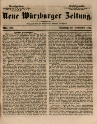 Neue Würzburger Zeitung Mittwoch 28. September 1842