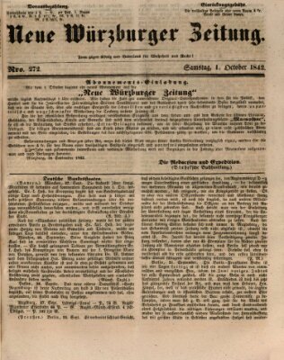 Neue Würzburger Zeitung Samstag 1. Oktober 1842