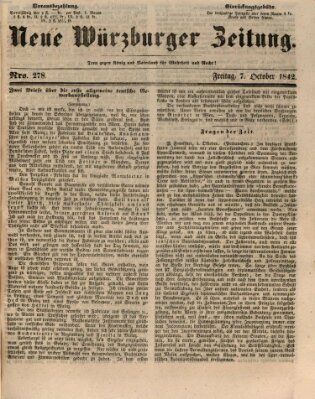 Neue Würzburger Zeitung Freitag 7. Oktober 1842