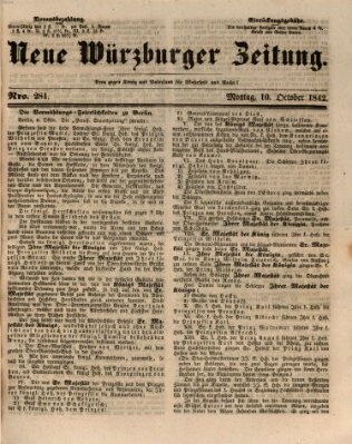 Neue Würzburger Zeitung Montag 10. Oktober 1842
