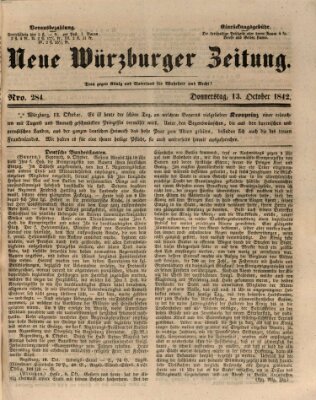 Neue Würzburger Zeitung Donnerstag 13. Oktober 1842