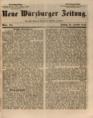 Neue Würzburger Zeitung Freitag 14. Oktober 1842