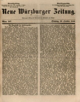 Neue Würzburger Zeitung Sonntag 16. Oktober 1842