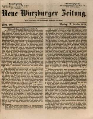 Neue Würzburger Zeitung Montag 17. Oktober 1842