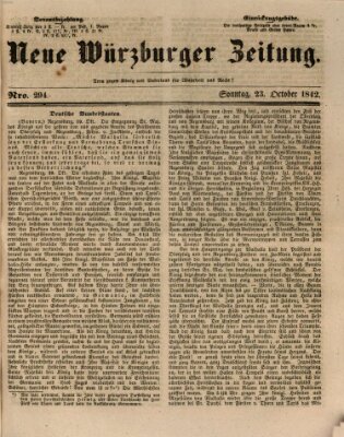 Neue Würzburger Zeitung Sonntag 23. Oktober 1842