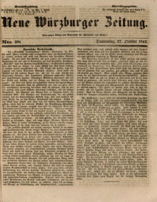 Neue Würzburger Zeitung Donnerstag 27. Oktober 1842