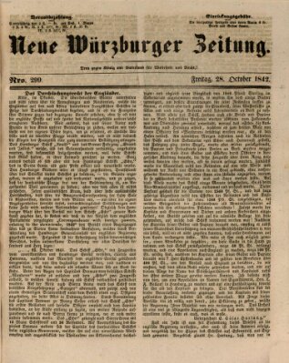 Neue Würzburger Zeitung Freitag 28. Oktober 1842