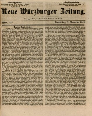 Neue Würzburger Zeitung Donnerstag 3. November 1842