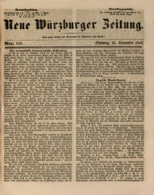 Neue Würzburger Zeitung Sonntag 13. November 1842