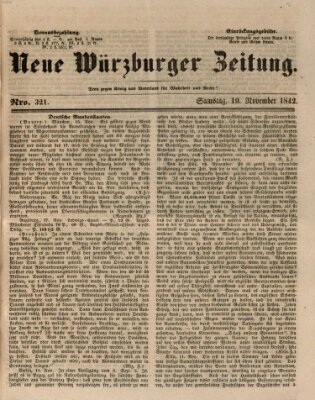 Neue Würzburger Zeitung Samstag 19. November 1842