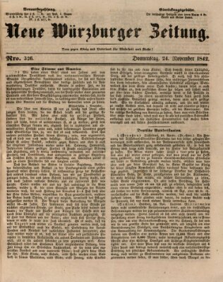 Neue Würzburger Zeitung Donnerstag 24. November 1842