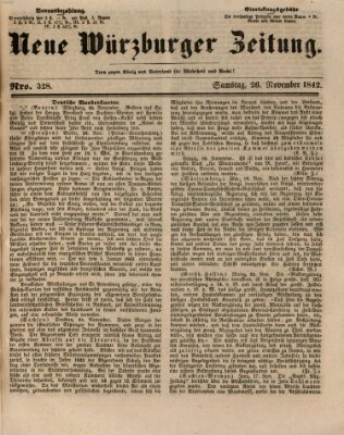 Neue Würzburger Zeitung Samstag 26. November 1842