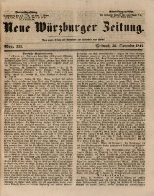 Neue Würzburger Zeitung Mittwoch 30. November 1842