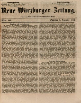 Neue Würzburger Zeitung Samstag 3. Dezember 1842