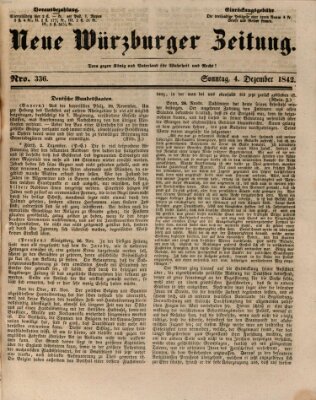 Neue Würzburger Zeitung Sonntag 4. Dezember 1842