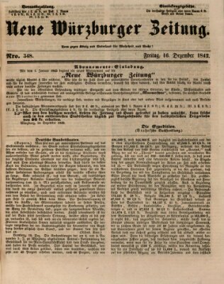 Neue Würzburger Zeitung Freitag 16. Dezember 1842