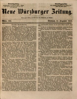 Neue Würzburger Zeitung Mittwoch 21. Dezember 1842