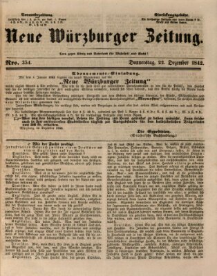 Neue Würzburger Zeitung Donnerstag 22. Dezember 1842