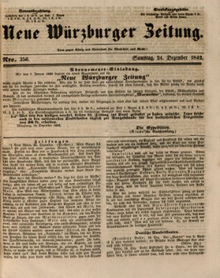 Neue Würzburger Zeitung Samstag 24. Dezember 1842