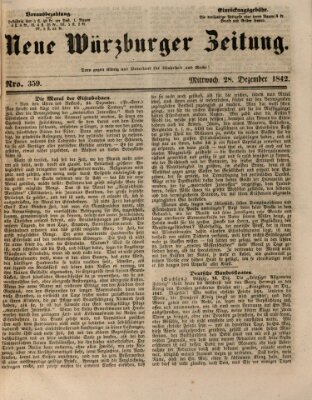 Neue Würzburger Zeitung Mittwoch 28. Dezember 1842