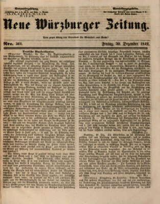 Neue Würzburger Zeitung Freitag 30. Dezember 1842