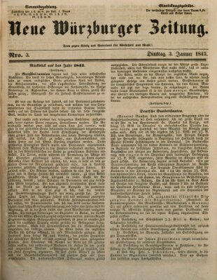 Neue Würzburger Zeitung Dienstag 3. Januar 1843