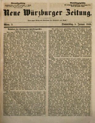 Neue Würzburger Zeitung Donnerstag 5. Januar 1843