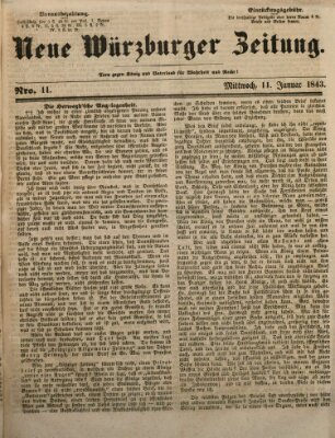 Neue Würzburger Zeitung Mittwoch 11. Januar 1843