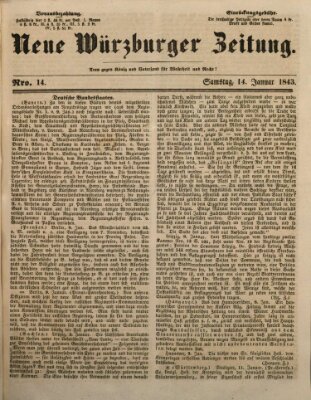 Neue Würzburger Zeitung Samstag 14. Januar 1843