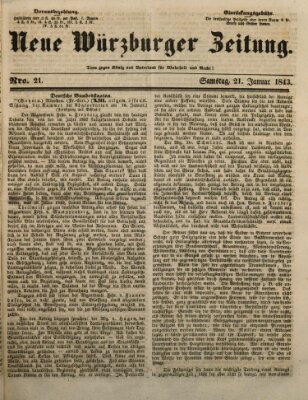 Neue Würzburger Zeitung Samstag 21. Januar 1843