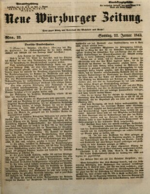 Neue Würzburger Zeitung Sonntag 22. Januar 1843