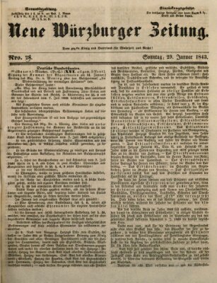 Neue Würzburger Zeitung Sonntag 29. Januar 1843