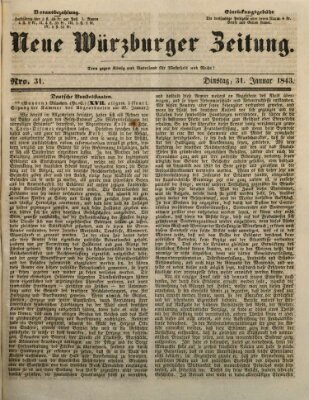 Neue Würzburger Zeitung Dienstag 31. Januar 1843