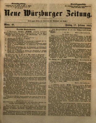 Neue Würzburger Zeitung Freitag 17. Februar 1843