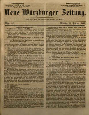 Neue Würzburger Zeitung Montag 20. Februar 1843