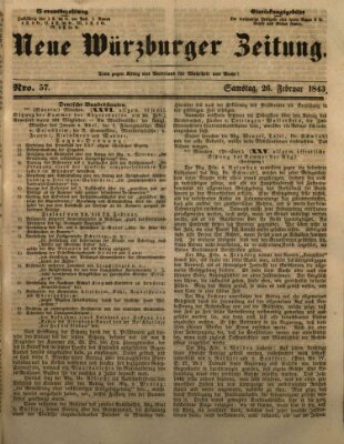 Neue Würzburger Zeitung Sonntag 26. Februar 1843