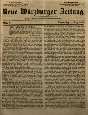 Neue Würzburger Zeitung Donnerstag 2. März 1843