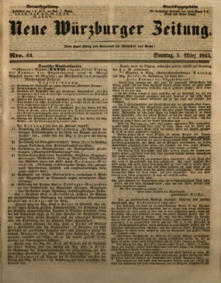 Neue Würzburger Zeitung Sonntag 5. März 1843