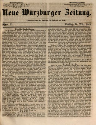 Neue Würzburger Zeitung Dienstag 14. März 1843