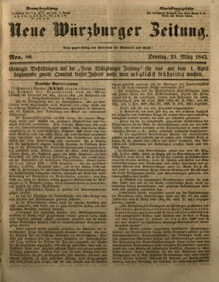 Neue Würzburger Zeitung Dienstag 21. März 1843