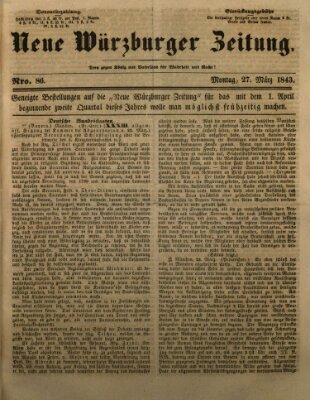Neue Würzburger Zeitung Montag 27. März 1843