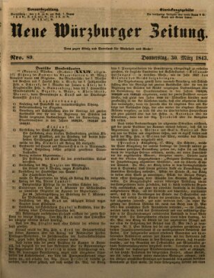 Neue Würzburger Zeitung Donnerstag 30. März 1843