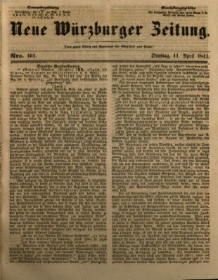 Neue Würzburger Zeitung Dienstag 11. April 1843