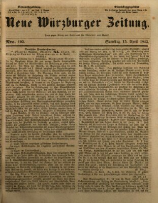 Neue Würzburger Zeitung Samstag 15. April 1843