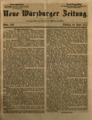 Neue Würzburger Zeitung Dienstag 18. April 1843