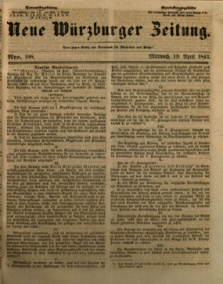 Neue Würzburger Zeitung Mittwoch 19. April 1843