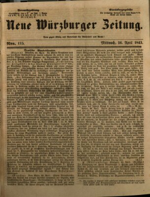 Neue Würzburger Zeitung Mittwoch 26. April 1843