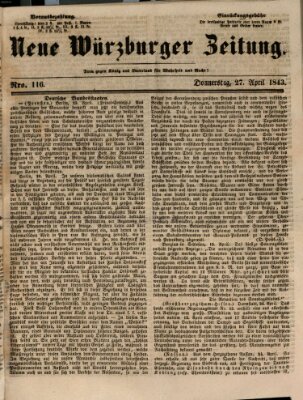 Neue Würzburger Zeitung Donnerstag 27. April 1843